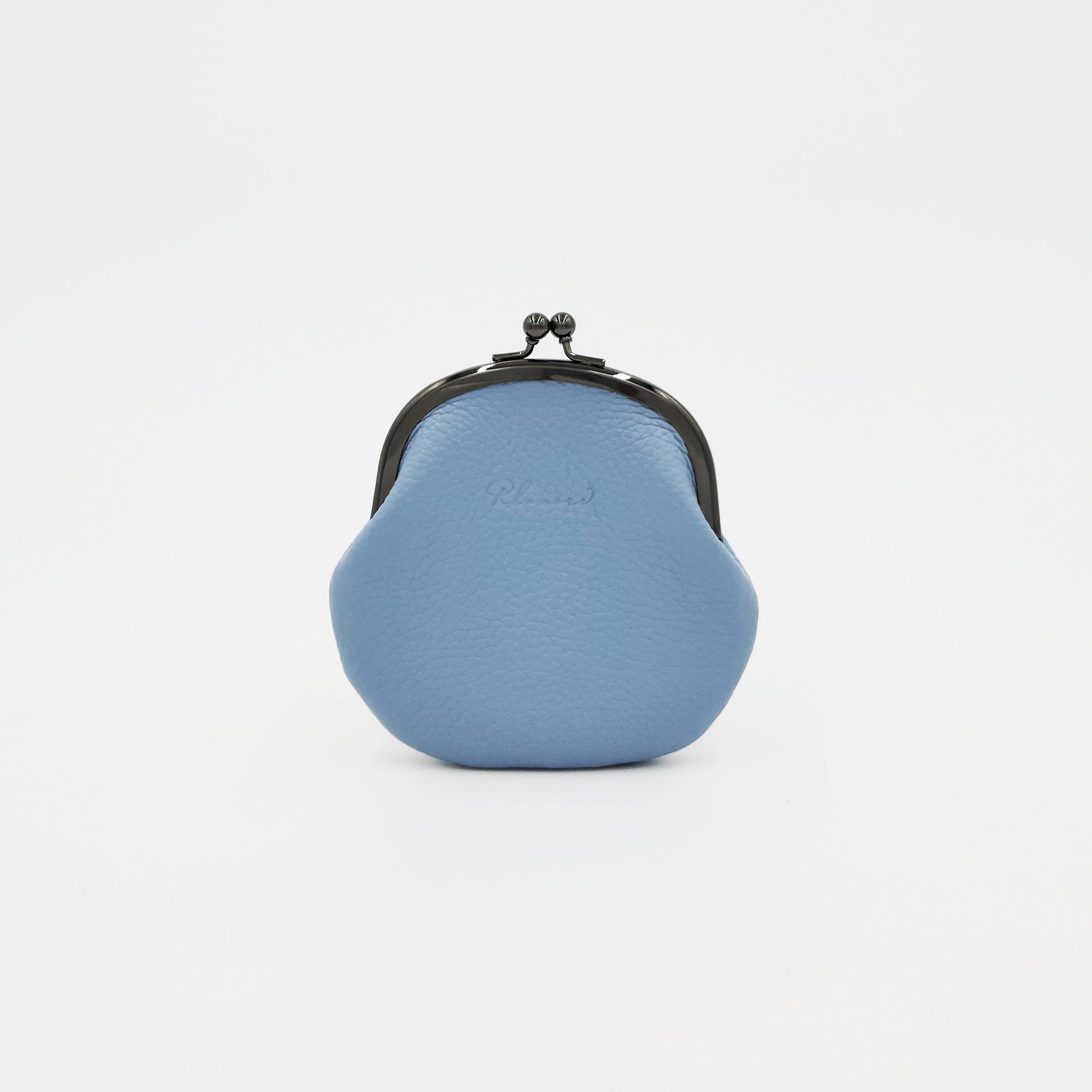 手縫いのがま口（初代）　ブルー