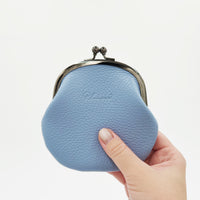 手縫いのがま口（初代）　ブルー