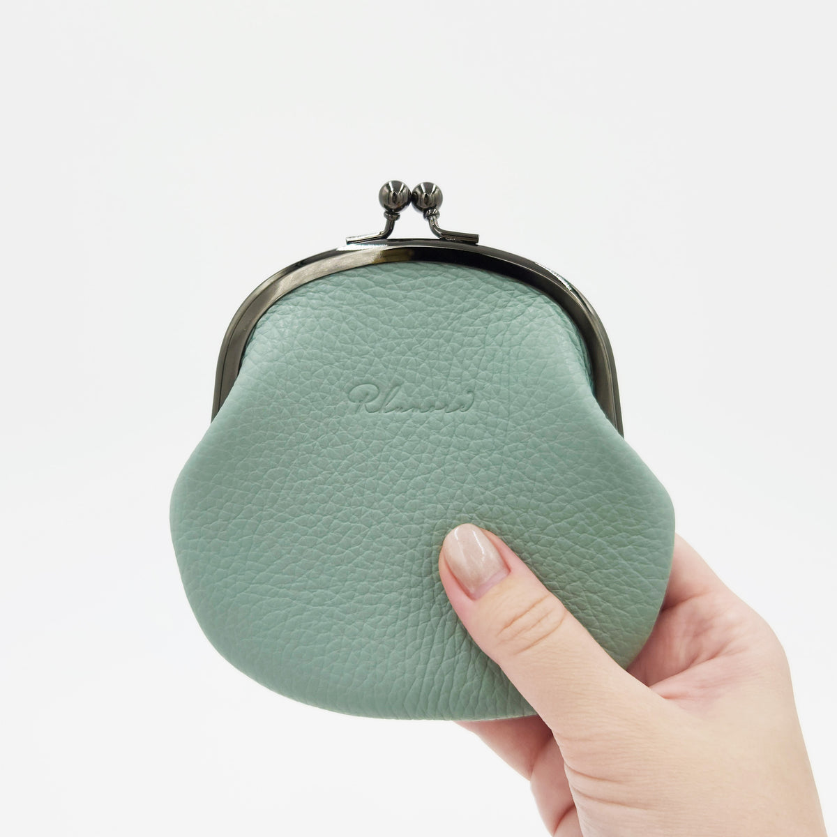 手縫いのがま口（初代）　グリーン