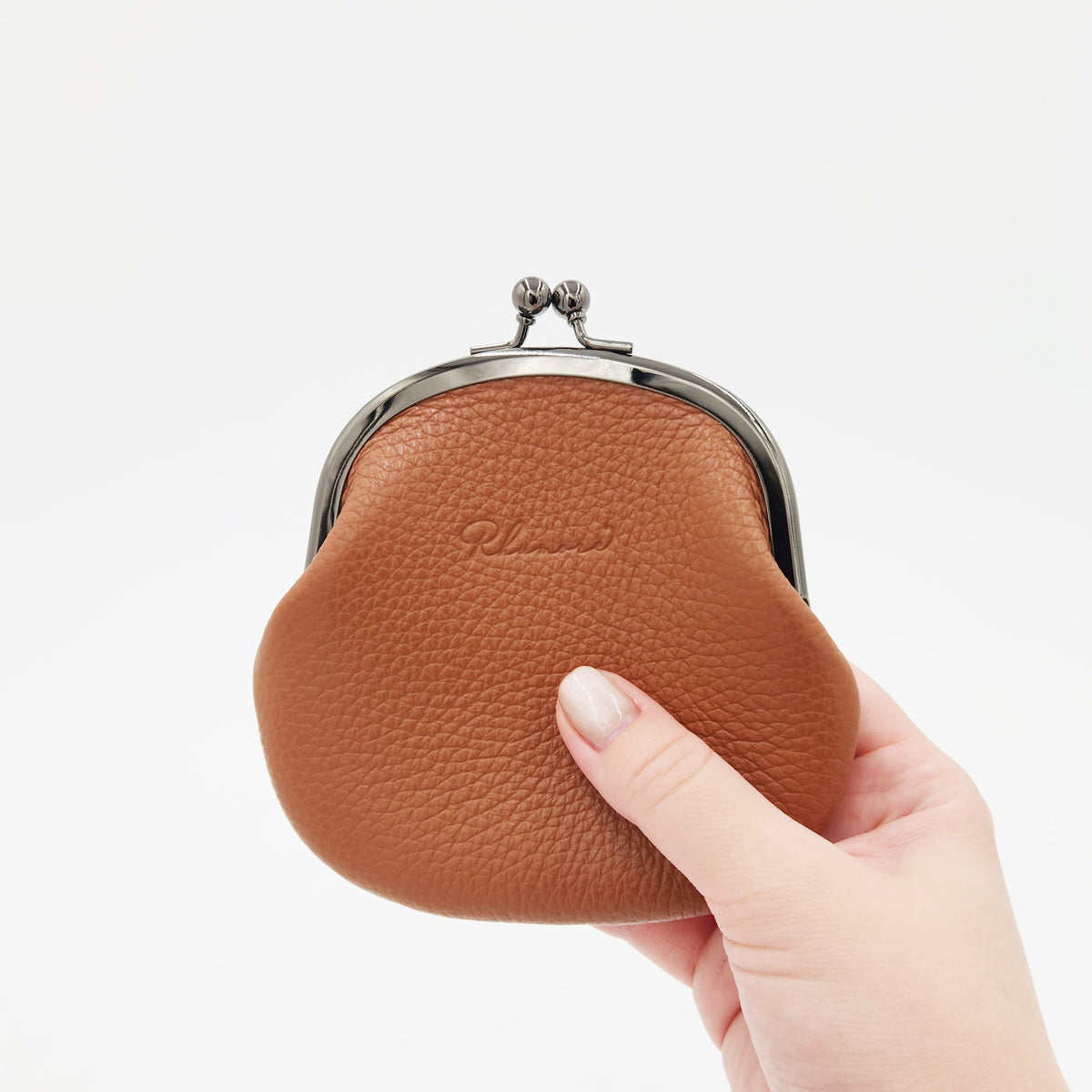 手縫いのがま口（初代）　ブラウン