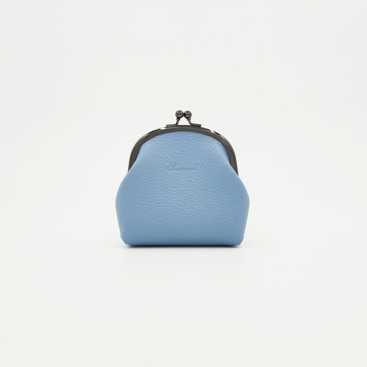 手縫いのがま口（R）　ブルー