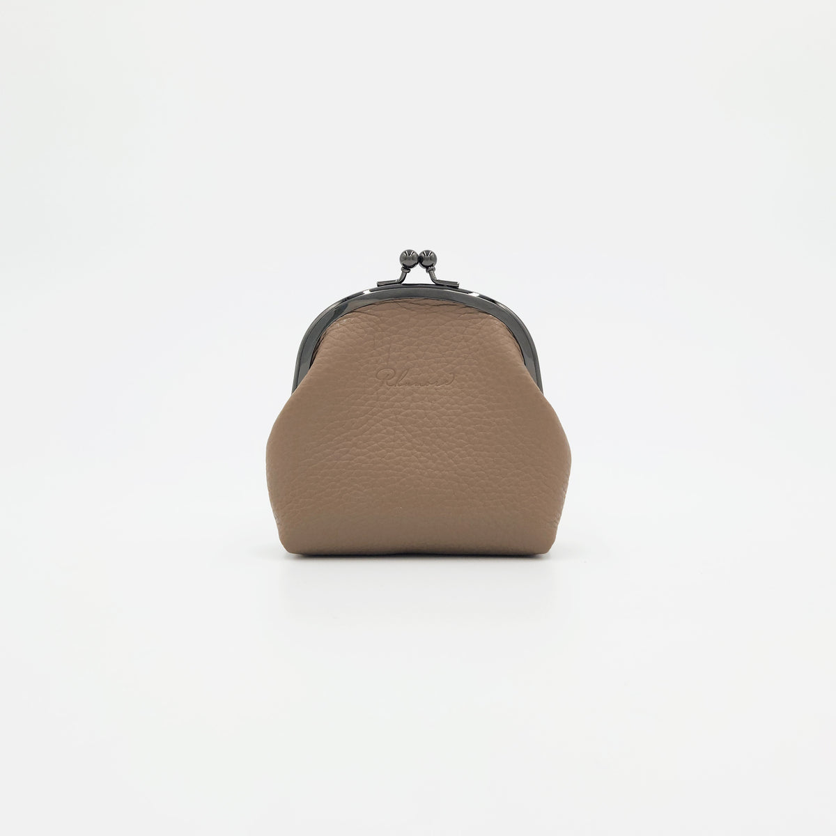 手縫いのがま口（R）　グレージュ