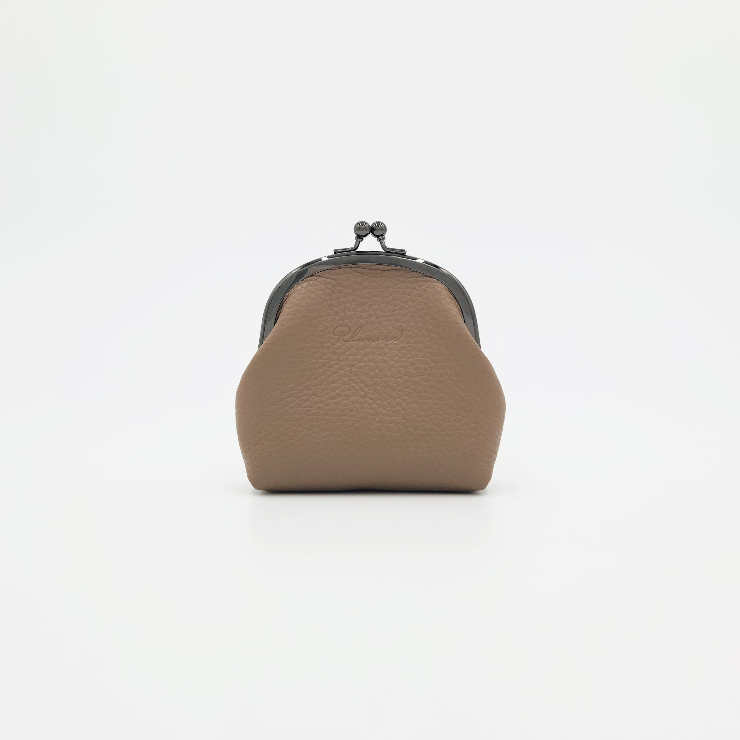 手縫いのがま口（R）　グレージュ