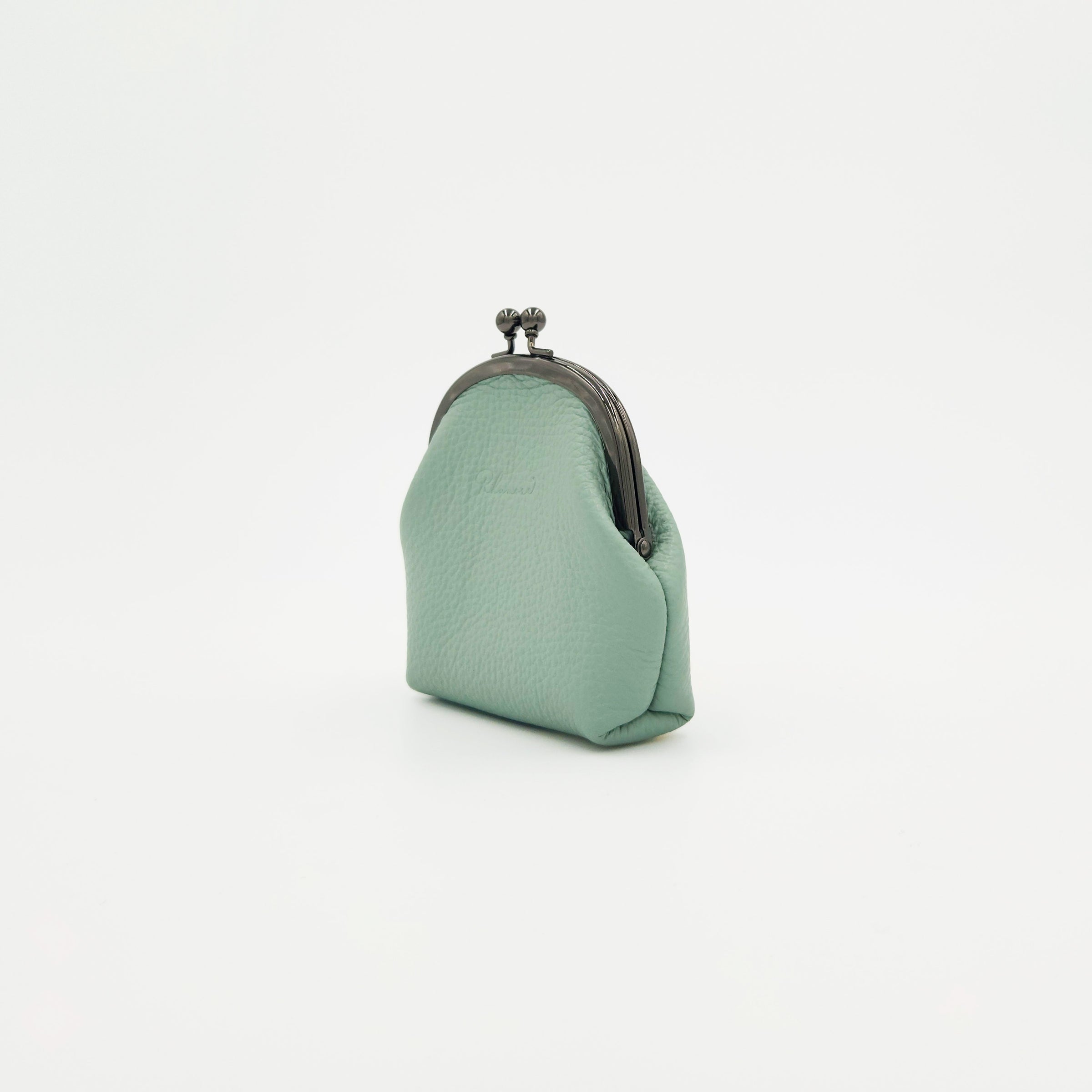 手縫いのがま口（R）　グリーン