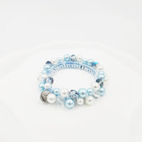 ビーズシュシュ　ブルー