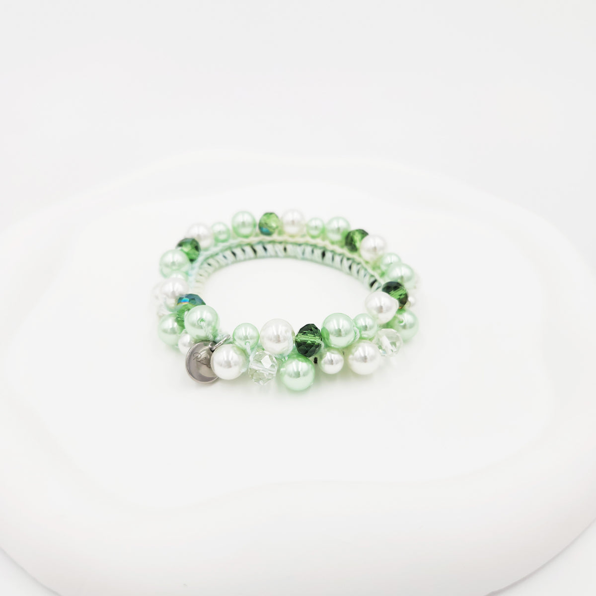 ビーズシュシュ　グリーン