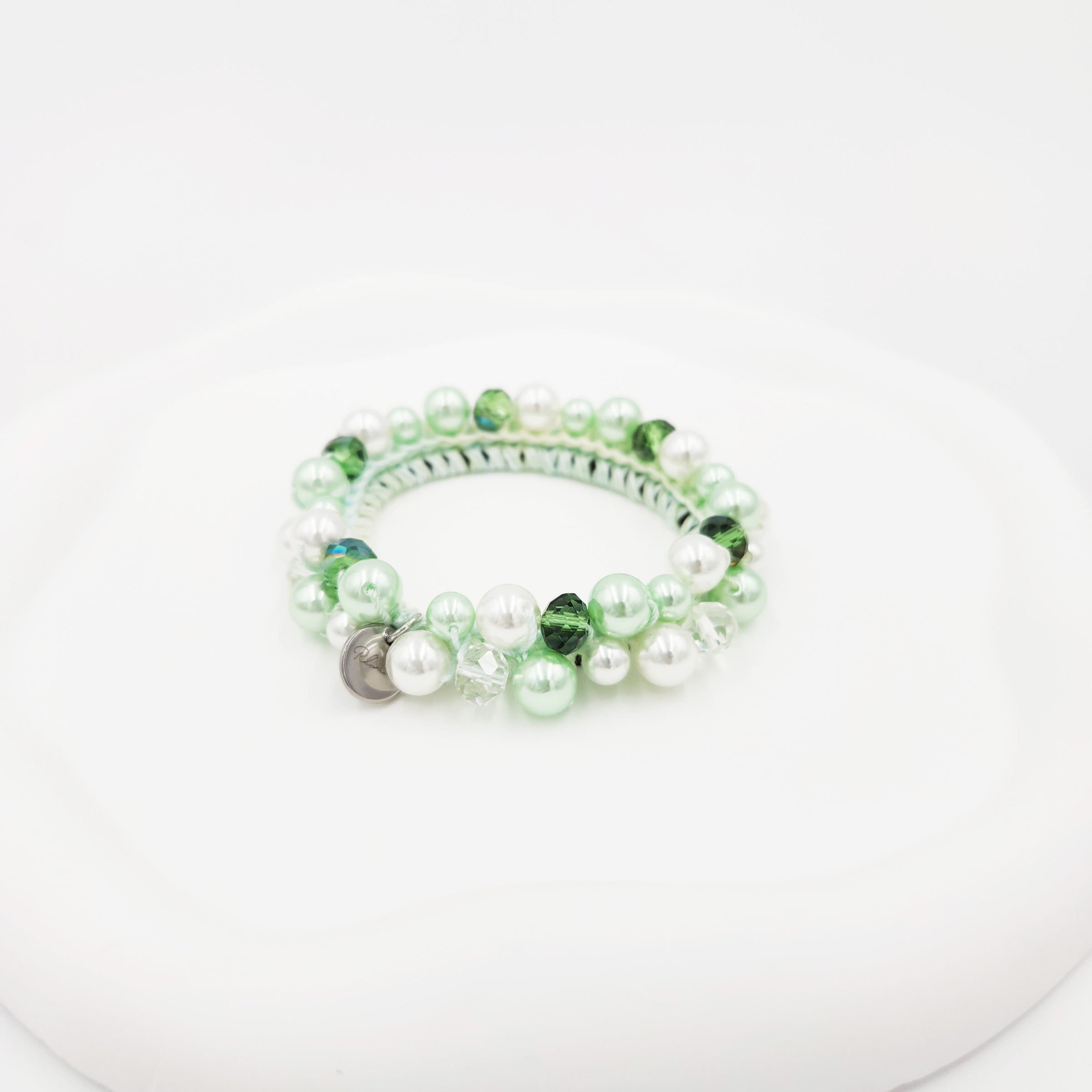 ビーズシュシュ　グリーン