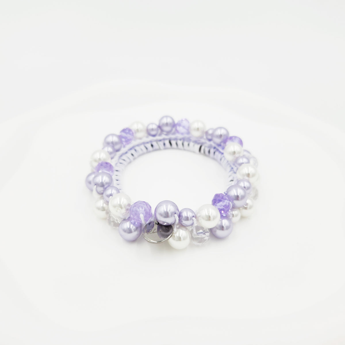 ビーズシュシュ　ラベンダー