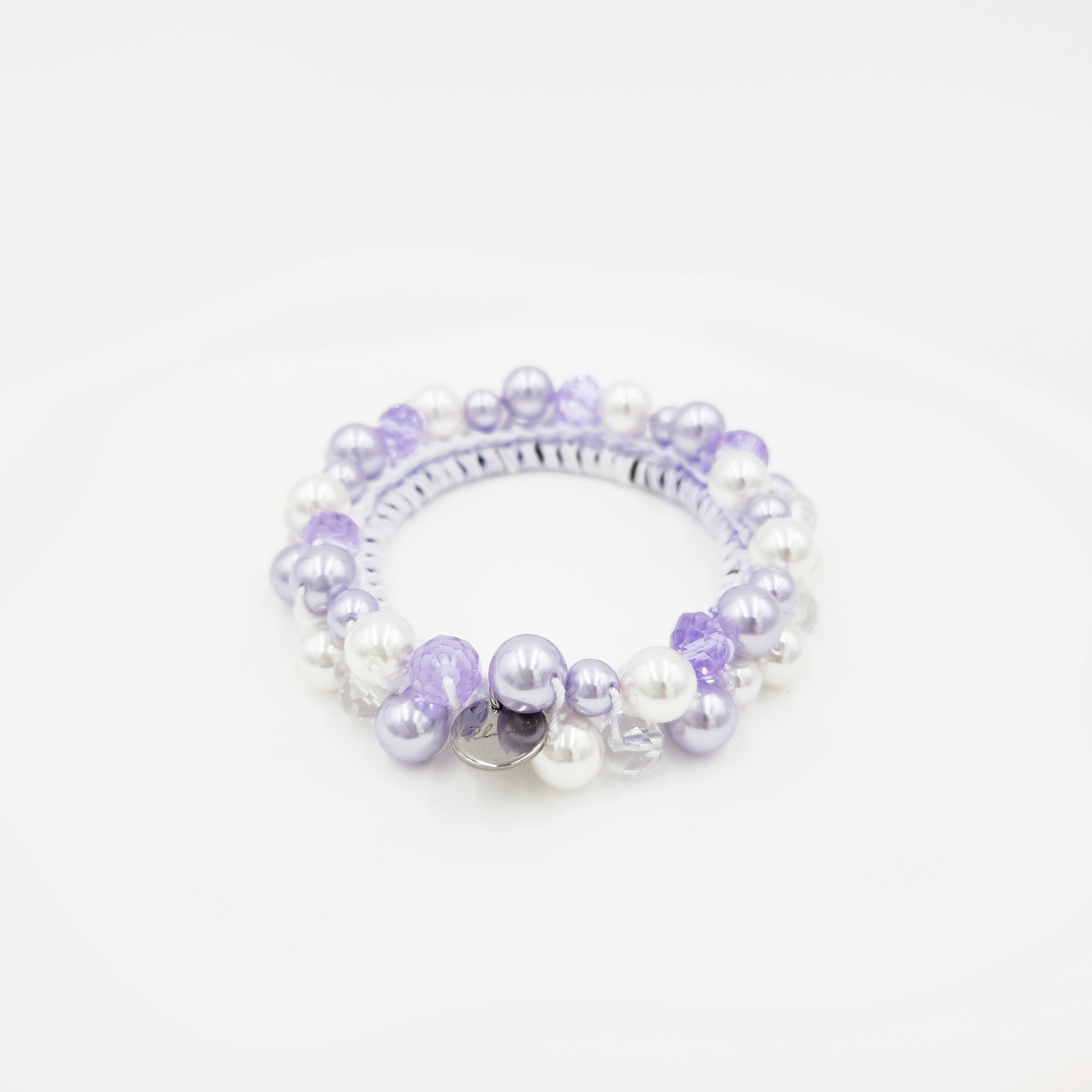 ビーズシュシュ　ラベンダー