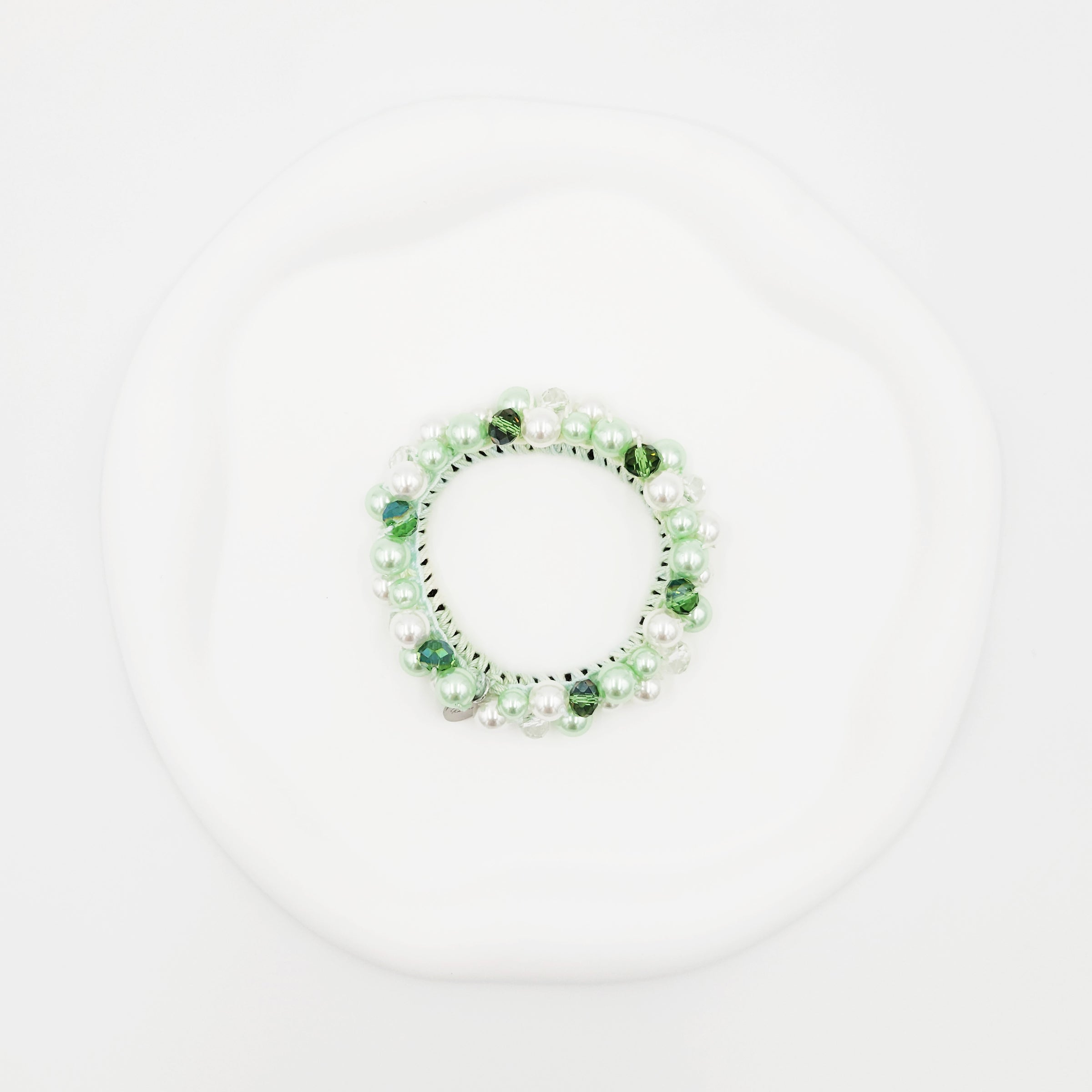 ビーズシュシュ　グリーン