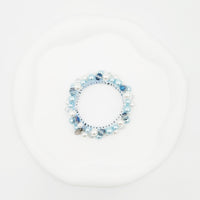 ビーズシュシュ　ブルー