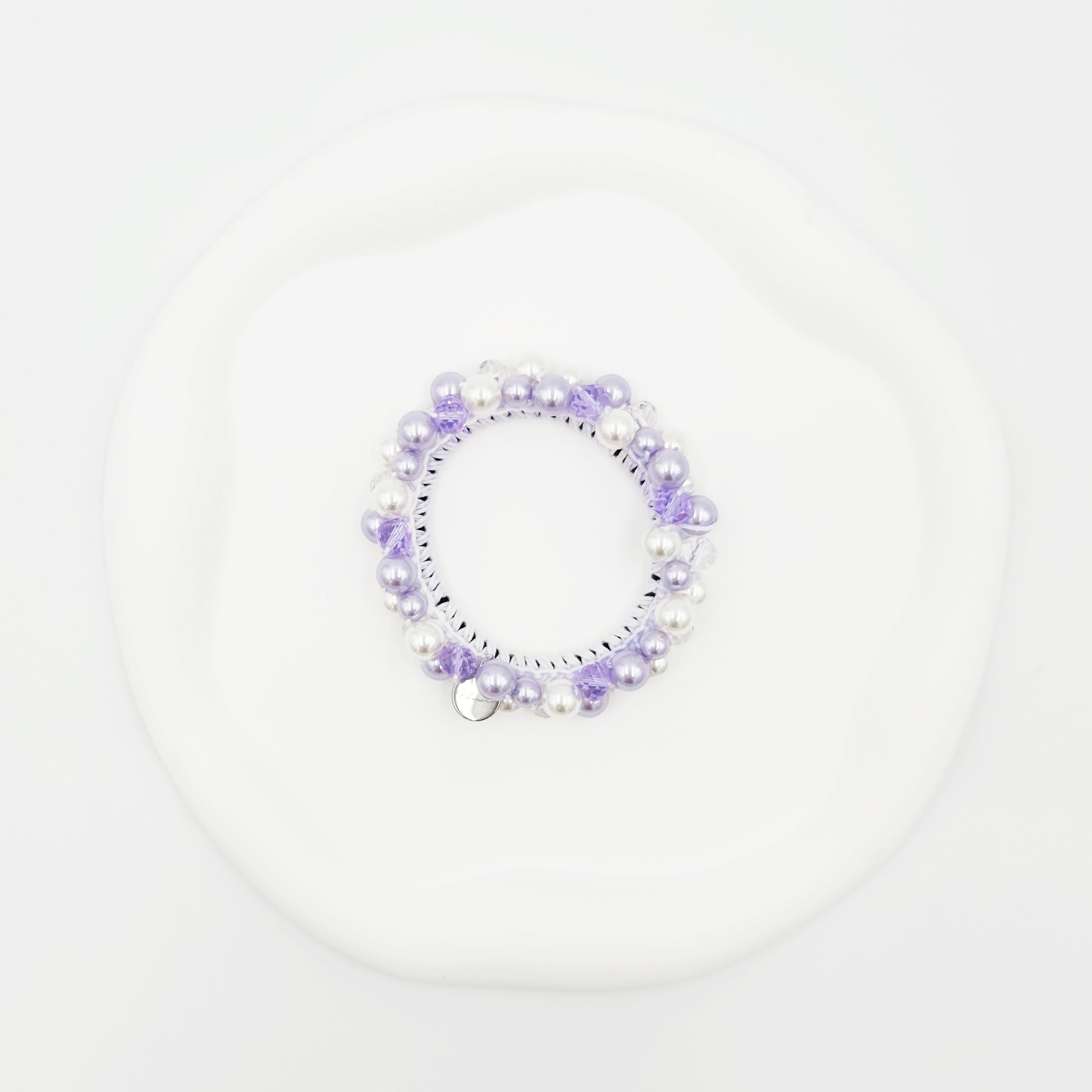 ビーズシュシュ　ラベンダー