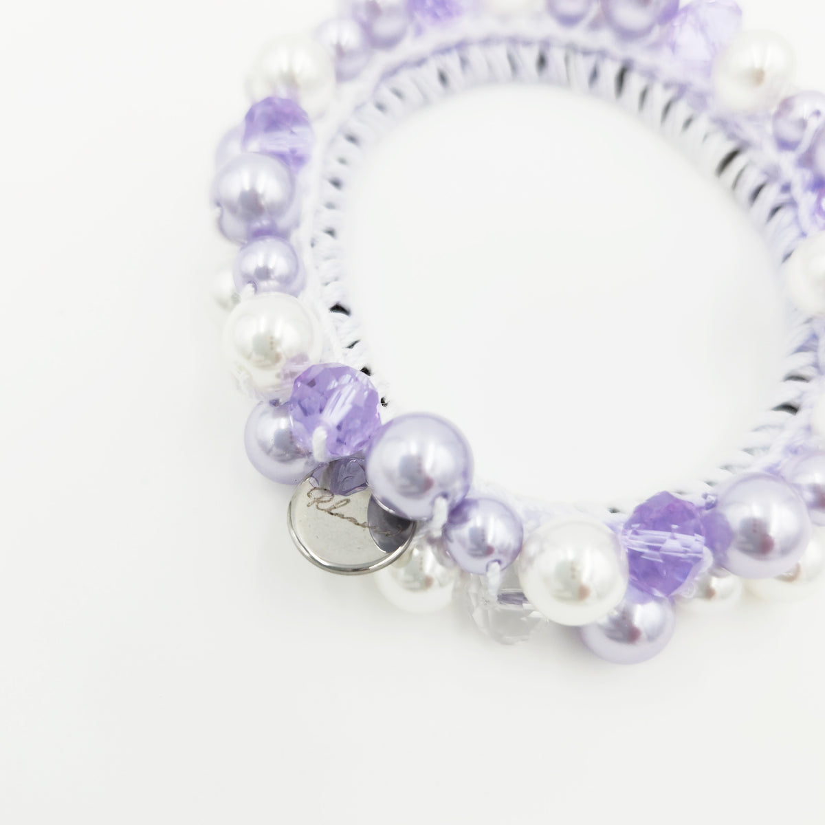 ビーズシュシュ　ラベンダー