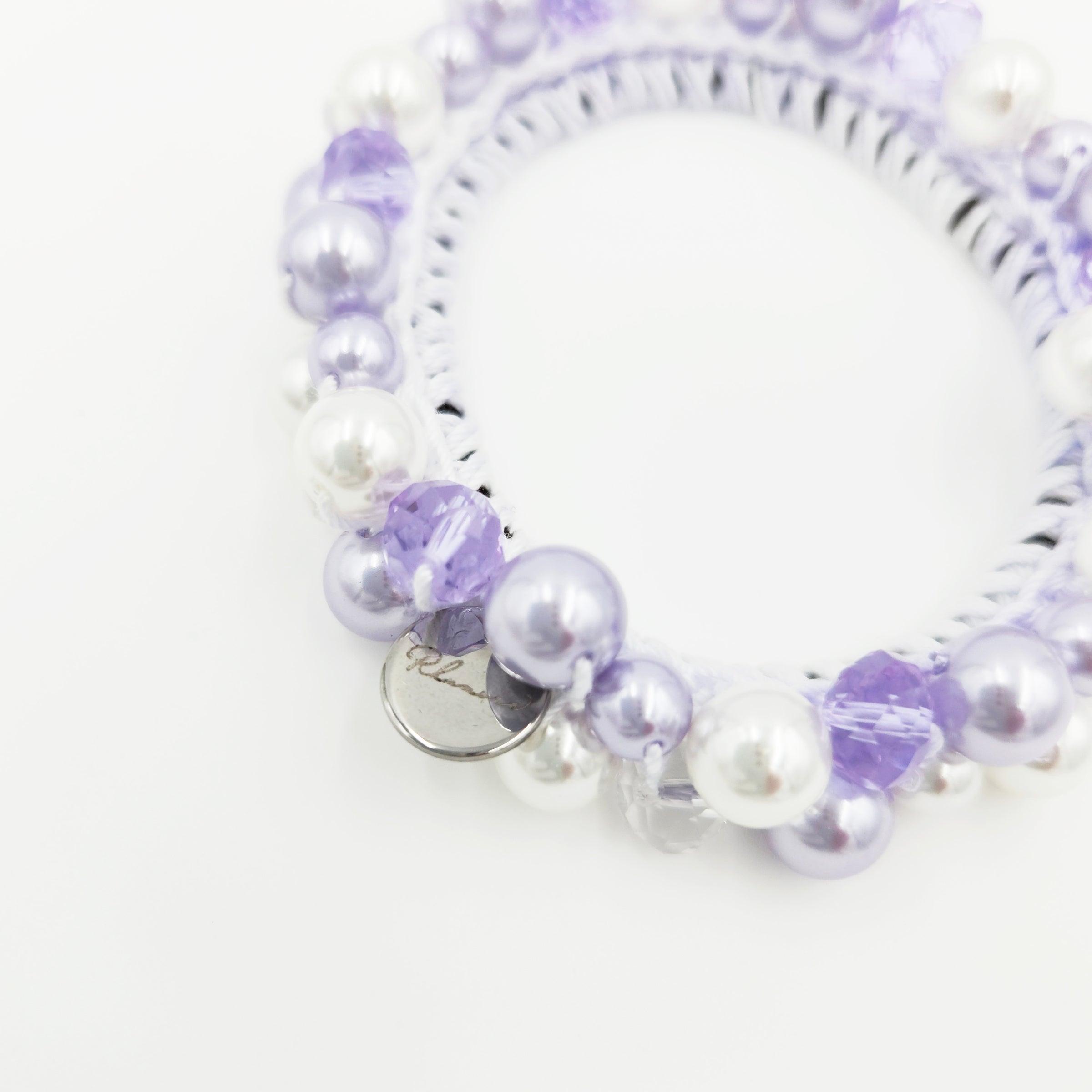 ビーズシュシュ　ラベンダー