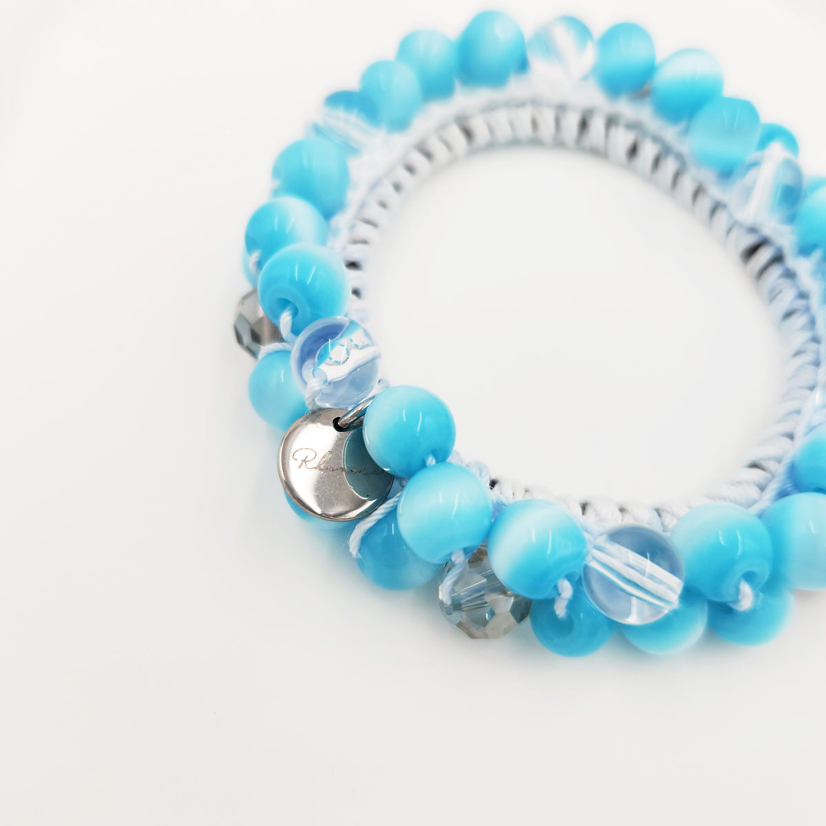 ビーズシュシュ　キャッツアイ