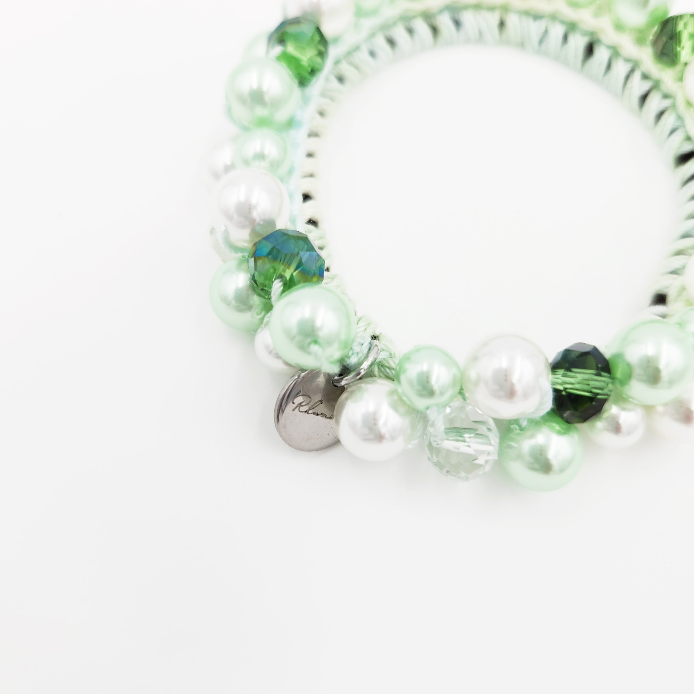 ビーズシュシュ　グリーン