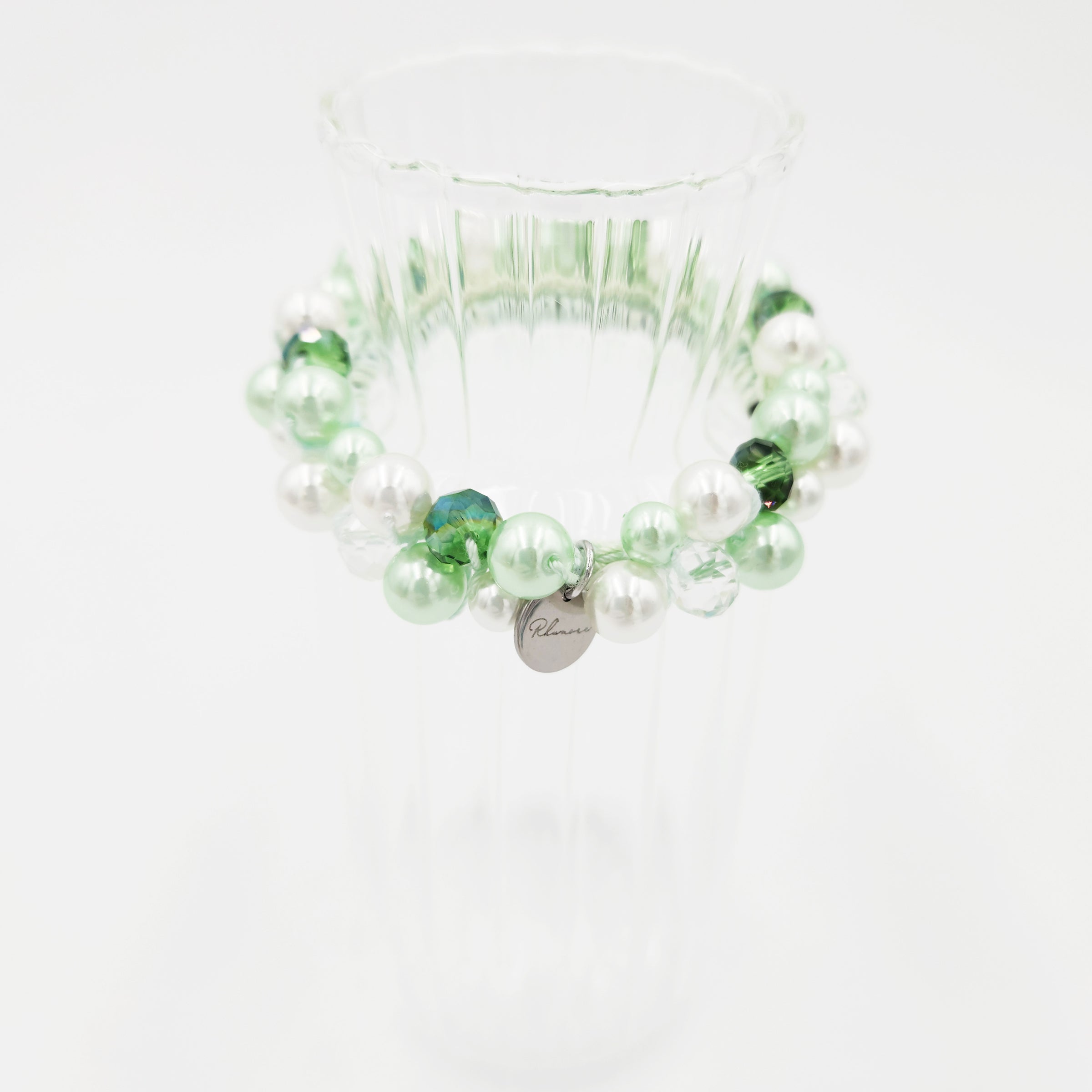 ビーズシュシュ　グリーン