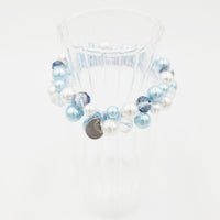 ビーズシュシュ　ブルー