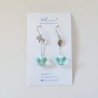 ガラス × 蝶々　ピアス＆イヤリング
