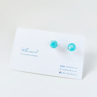 天然石（アマゾナイト）× 丸　ピアス＆イヤリング