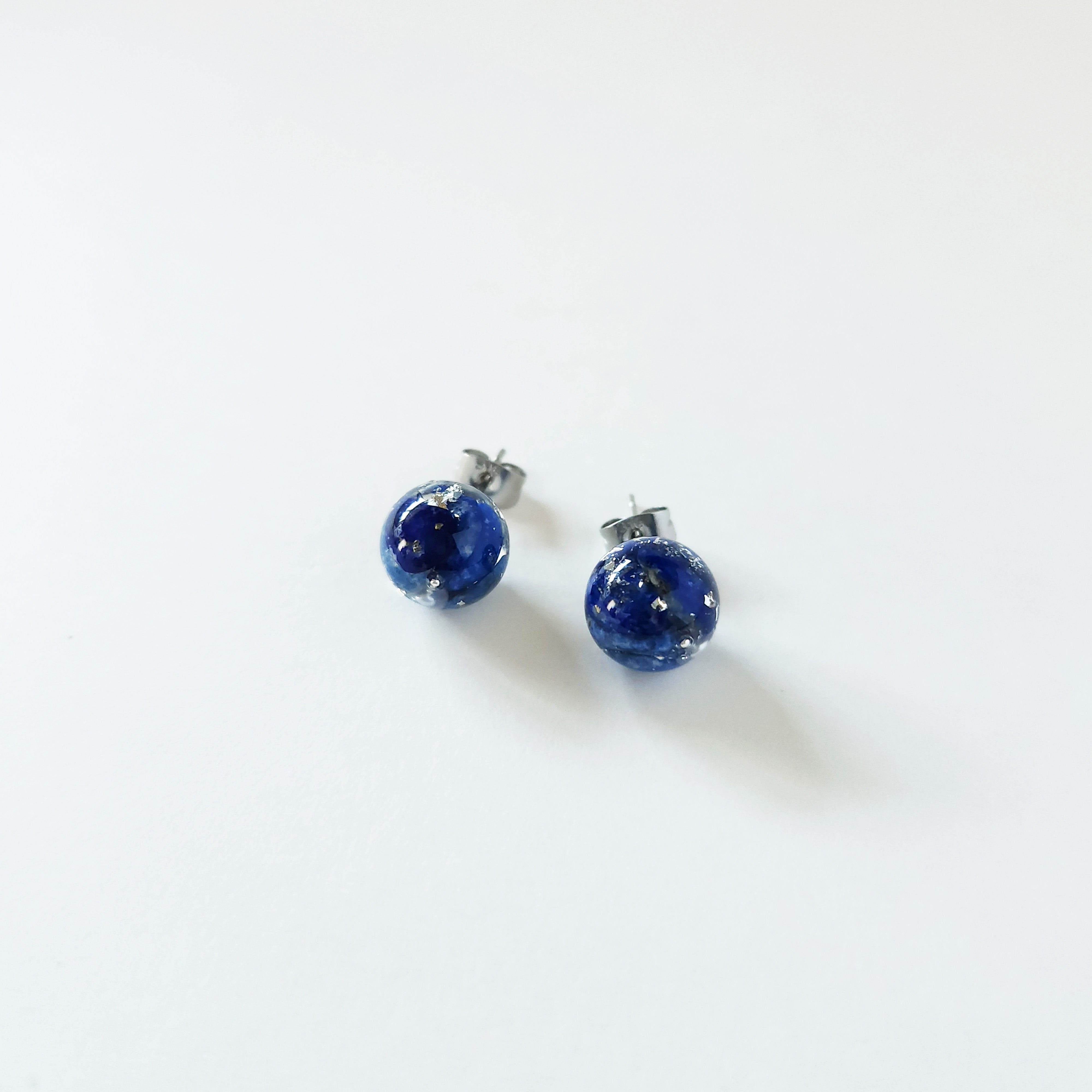 天然石（ラピスラズリ）× 丸 ピアス or イヤリング – Rhumore