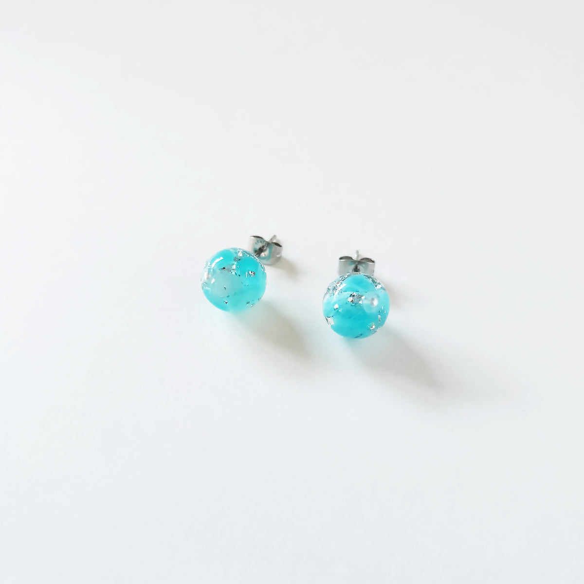 天然石（アマゾナイト）× 丸　ピアス＆イヤリング