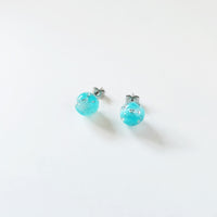 天然石（アマゾナイト）× 丸　ピアス＆イヤリング