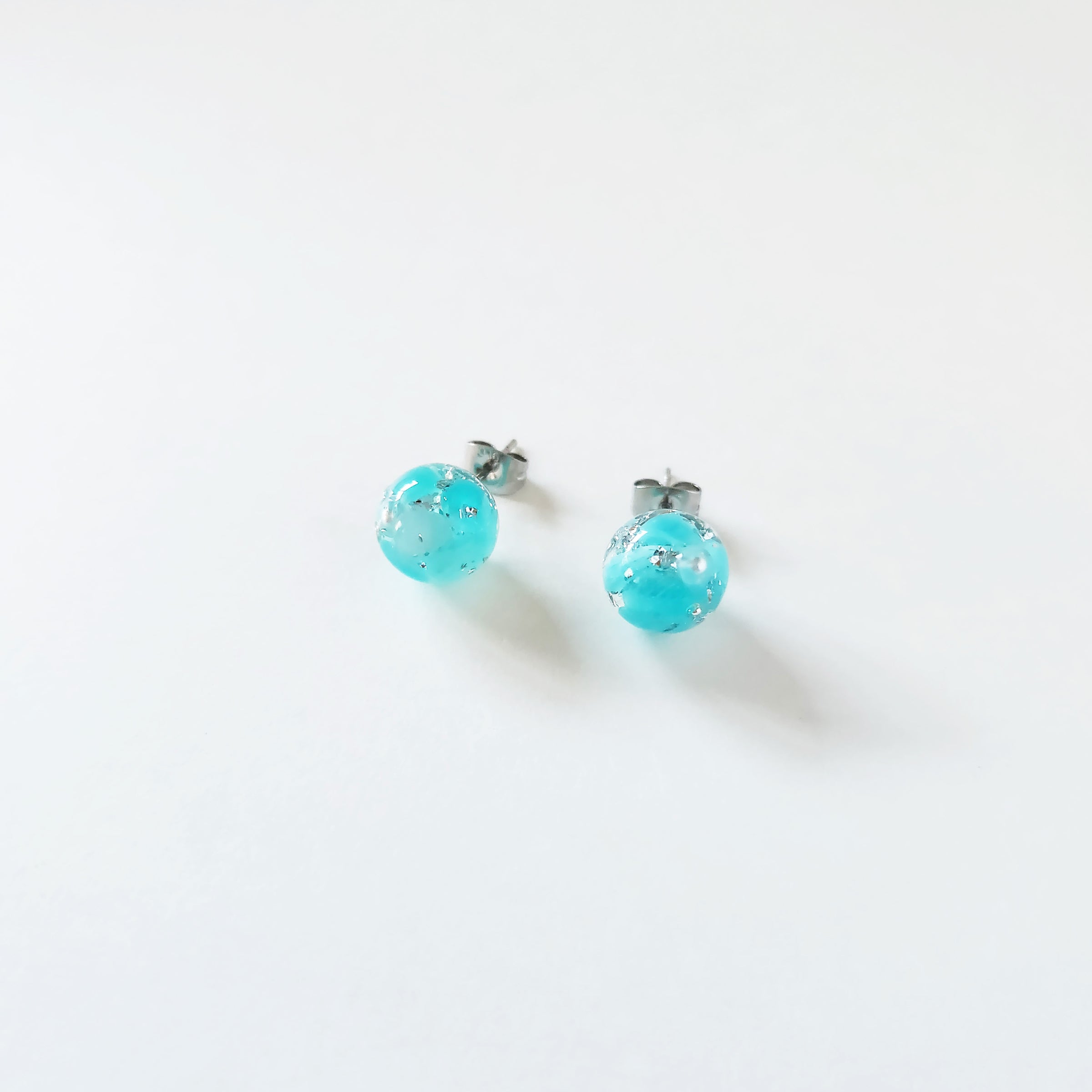 天然石（アマゾナイト）× 丸　ピアス＆イヤリング