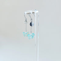 ガラス × 蝶々　ピアス＆イヤリング