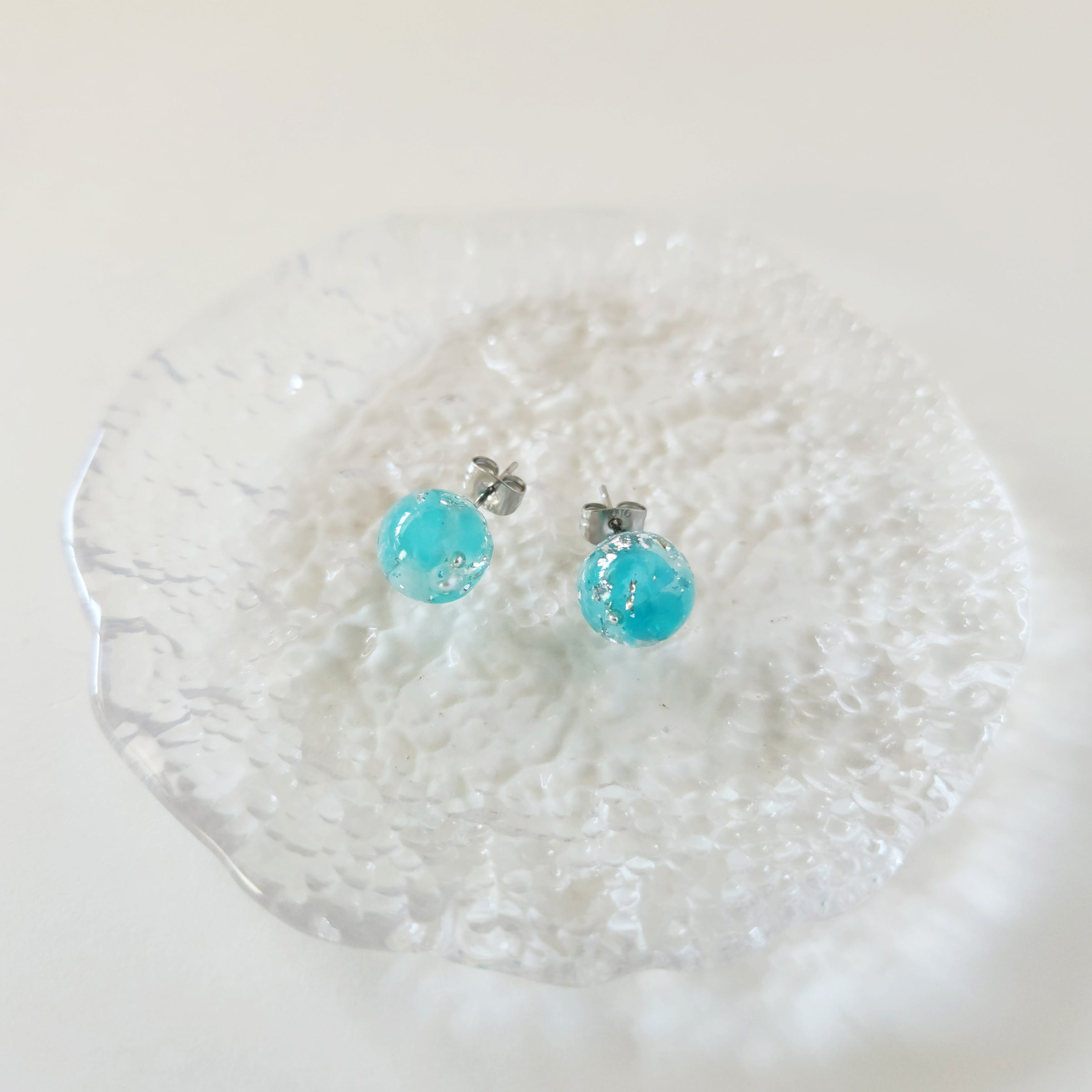 天然石（アマゾナイト）× 丸　ピアス＆イヤリング