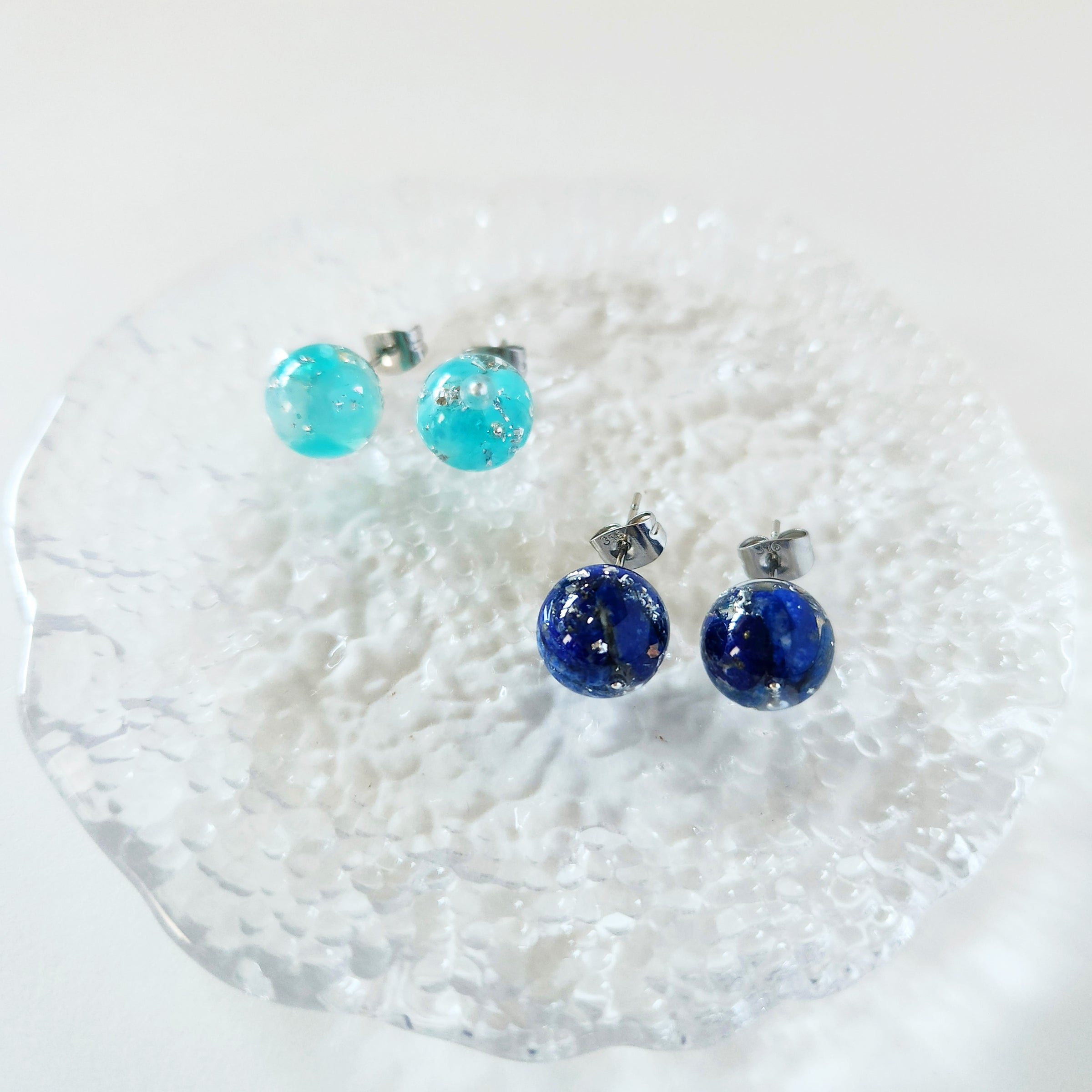 天然石（アマゾナイト）× 丸　ピアス＆イヤリング