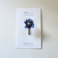 天然石（ラピスラズリ）× 花　ポニーフック