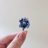 天然石（ラピスラズリ）× 花　ポニーフック