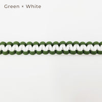 手編みのストラップ　Green×White