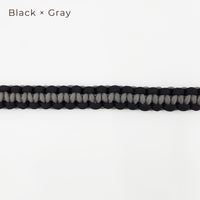 手編みのストラップ　Black×Gray