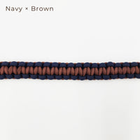 手編みのストラップ　Navy×Brown