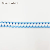 手編みのストラップ　Blue×White