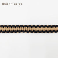 手編みのストラップ　Black×Beige