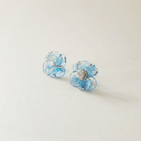 天然石（アクアマリン）× 花　ピアス or イヤリング