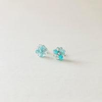 天然石（アマゾナイト）× 菊　ピアス or イヤリング