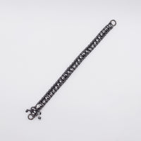 手編みのストラップ　Black×Gray